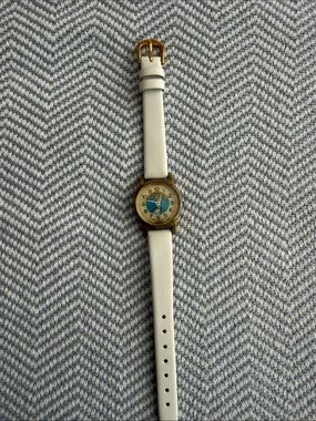 Cinderella White Strap Watch with Blue Dial Detail